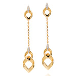 Brincos Entrelace em Ouro Amarelo e Diamantes