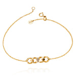 Pulseira Entrelace em Ouro Amarelo e Diamantes