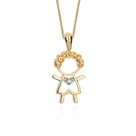 Pingente Cantiga Menino em Ouro com Diamante