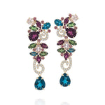 Brinco em Ouro Amarelo com Gemas Brasileiras e Diamantes - Flora