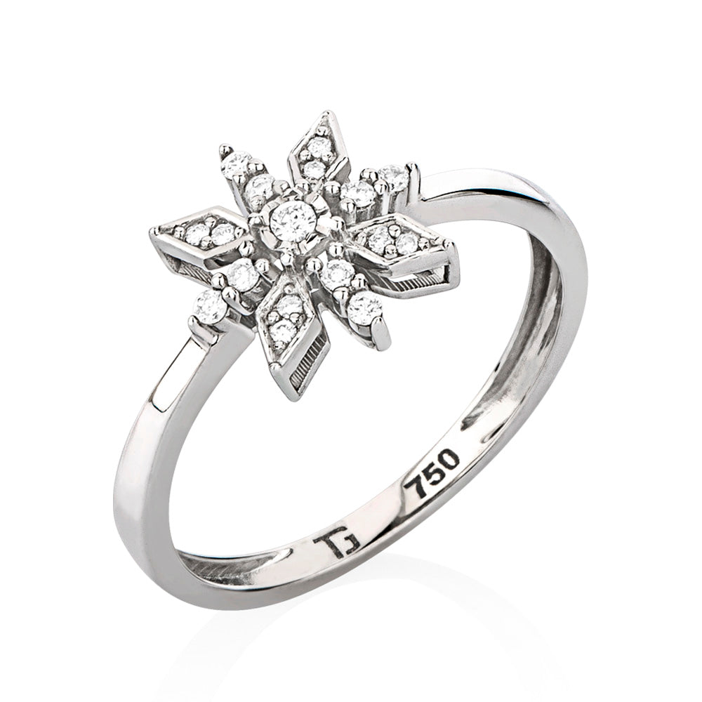 Anel Afeto em Ouro Branco com Diamantes