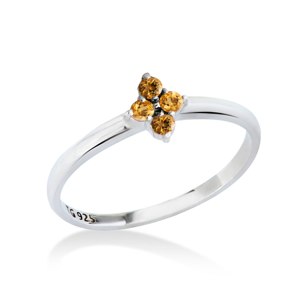 Anel Aurora em Prata com Citrino - Just by LK