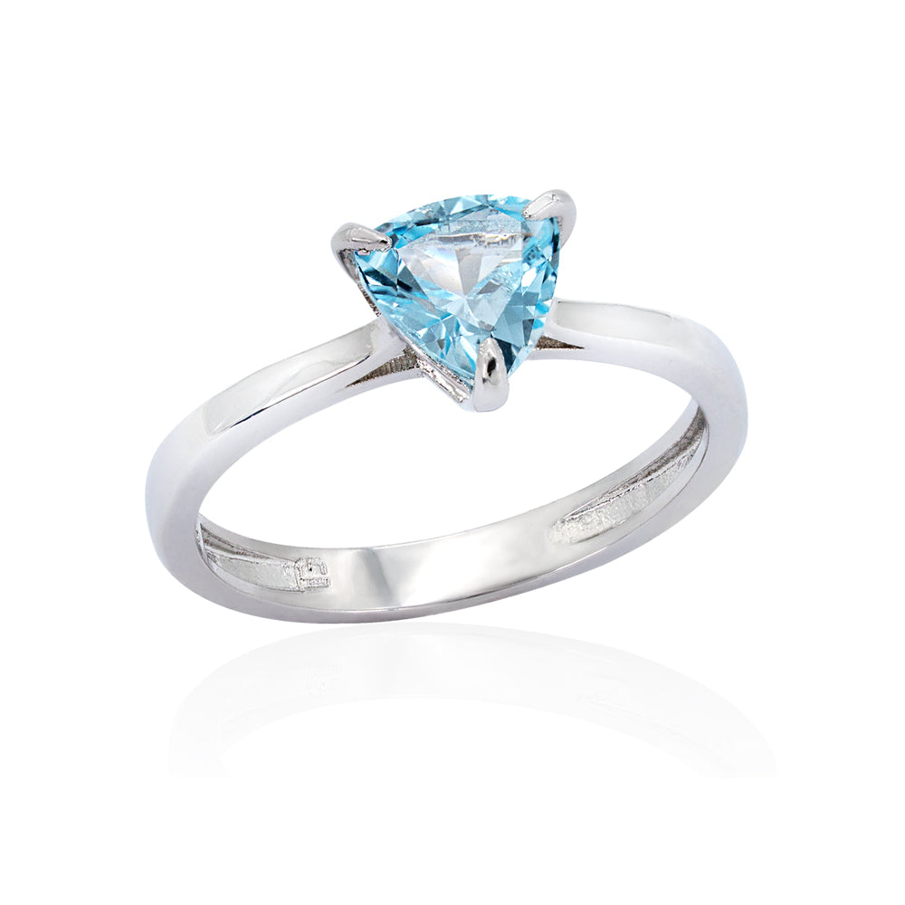 Anel Curves em Prata com Topázio Sky