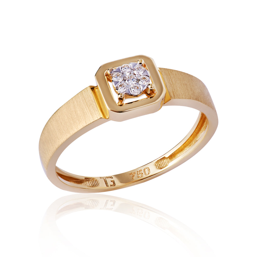 Anel Abrigo em Ouro Amarelo com Diamantes