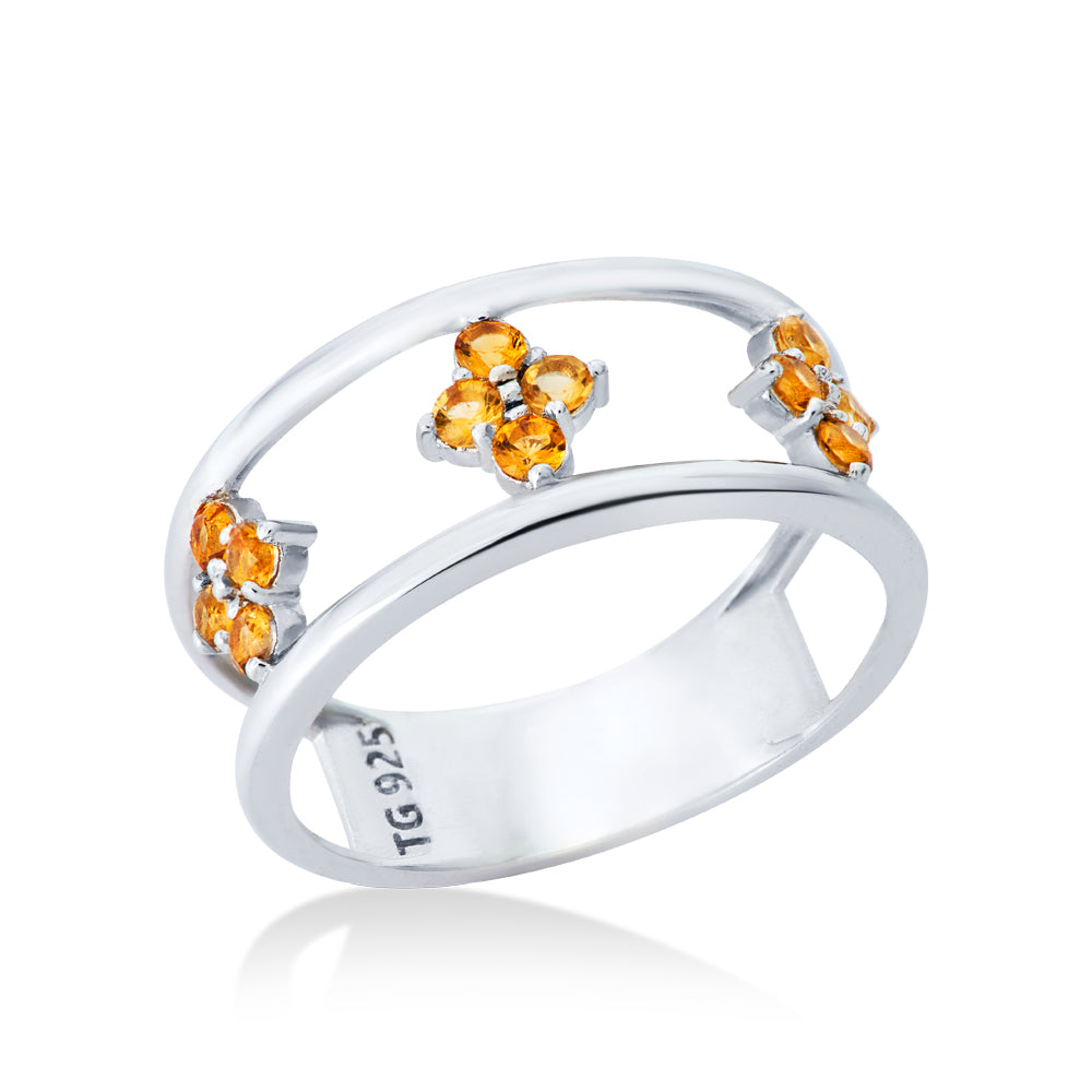 Anel Aurora em Prata com Citrino - Just by LK