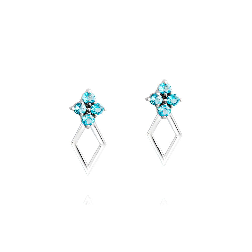 Brinco Aurora em Prata com Topázio  - Just by LK