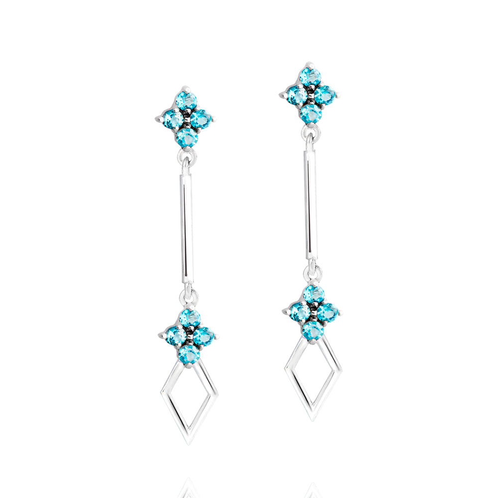 Brinco Aurora em Prata com Topázio  - Just by LK