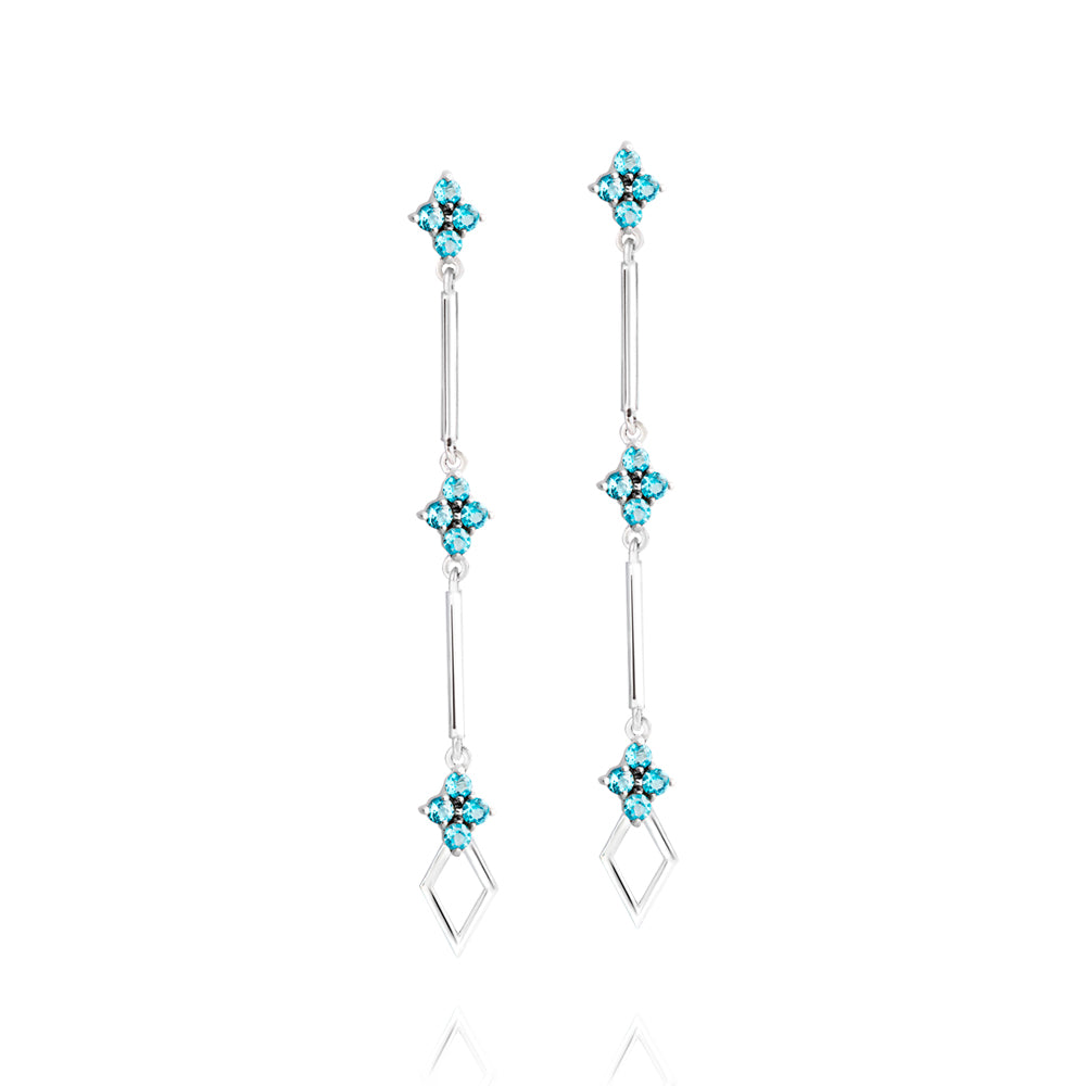 Brinco Aurora em Prata com Topázio  - Just by LK