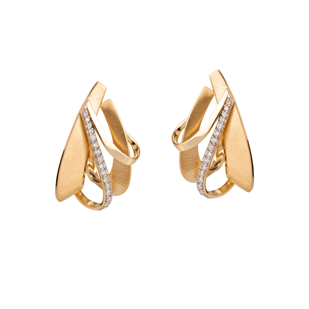 Brinco Vértice em Ouro Amarelo com Diamantes