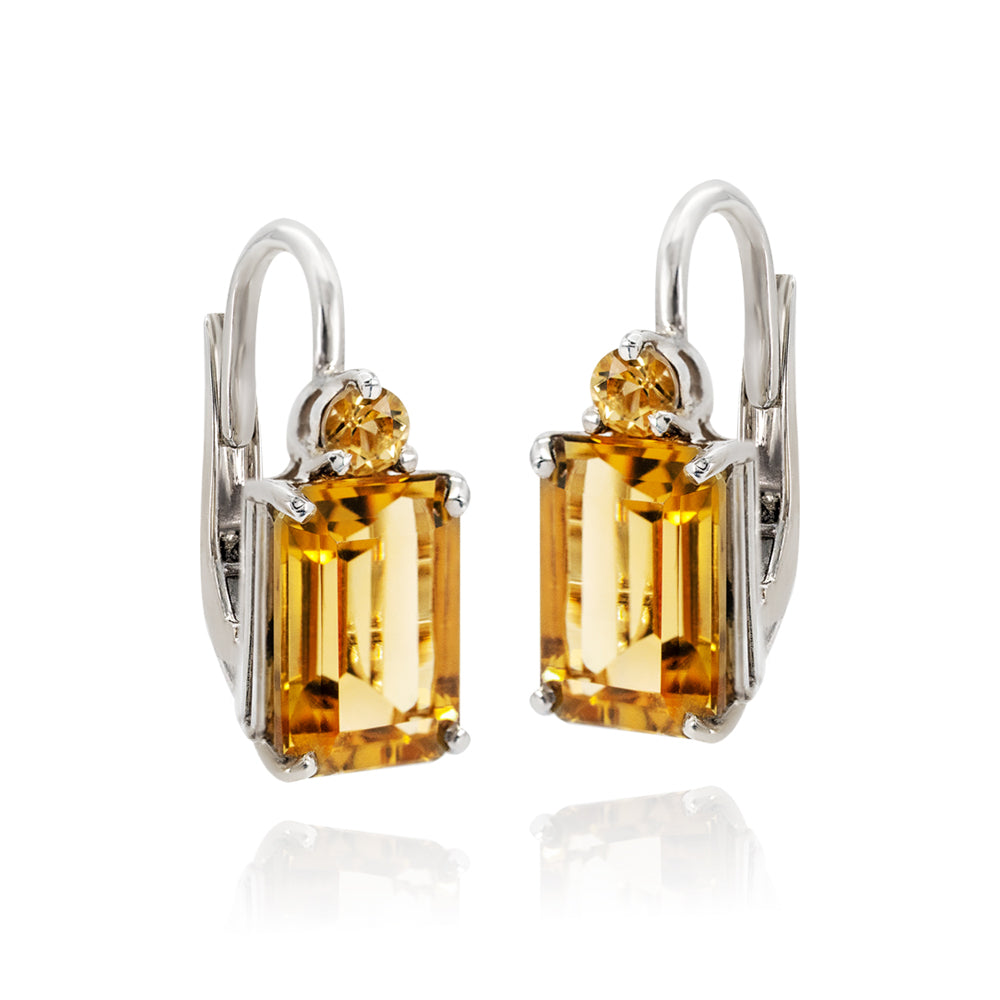 Brinco Like Colours em Prata com Citrino