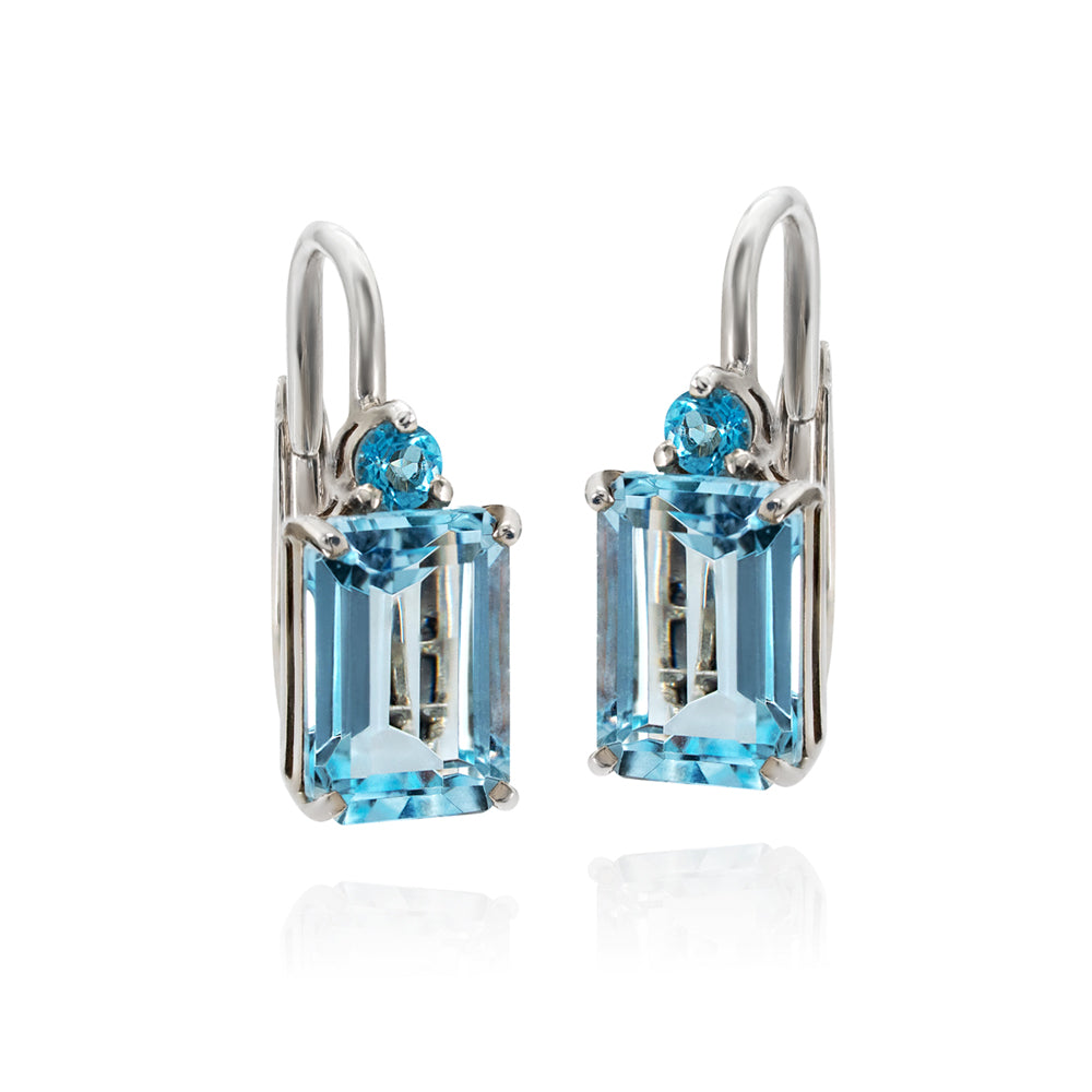 Brinco Like Colours em Prata com Topázio Sky