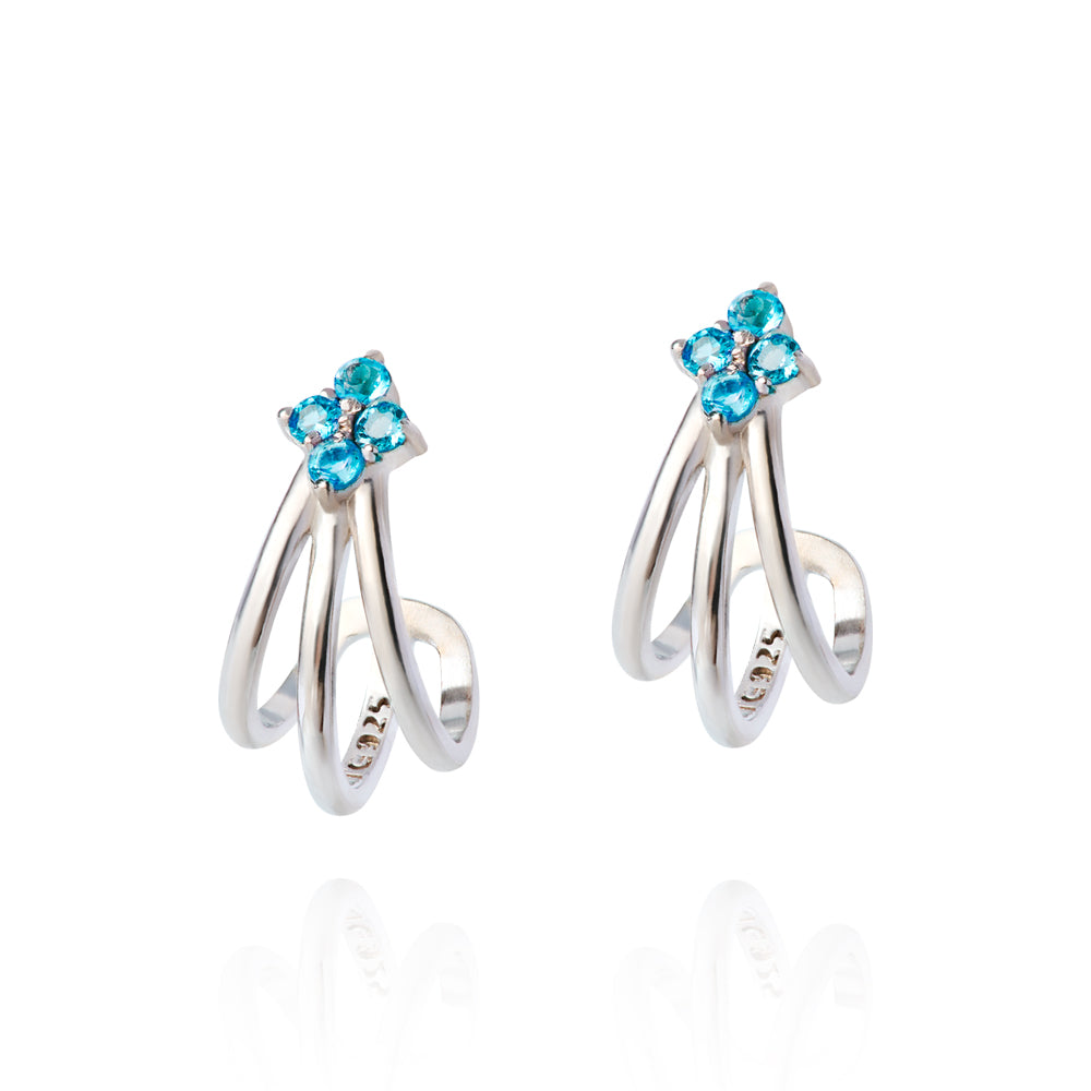 Brinco Aurora em Prata com Topázio  - Just by LK