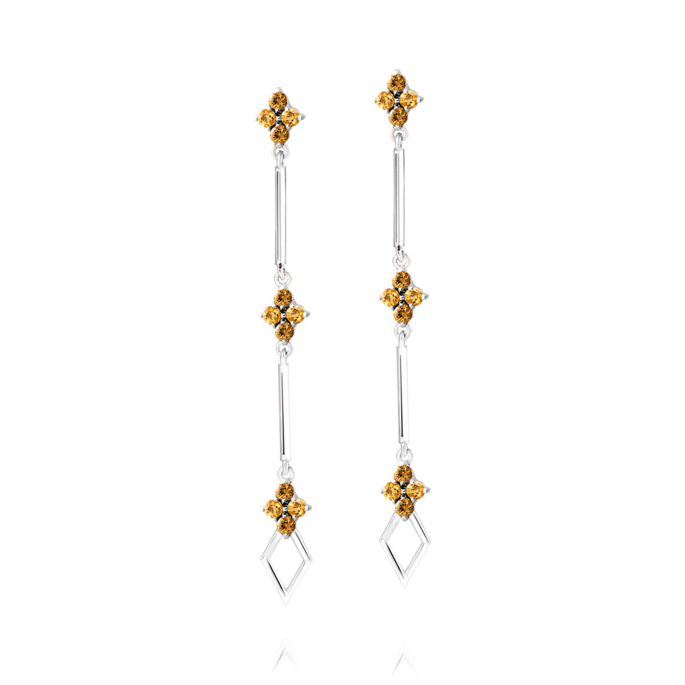 Brinco Aurora em Prata com Citrino - Just by LK