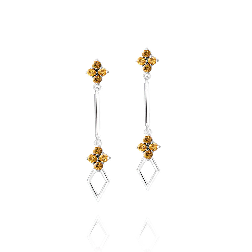 Brinco Aurora em Prata com Citrino - Just by LK