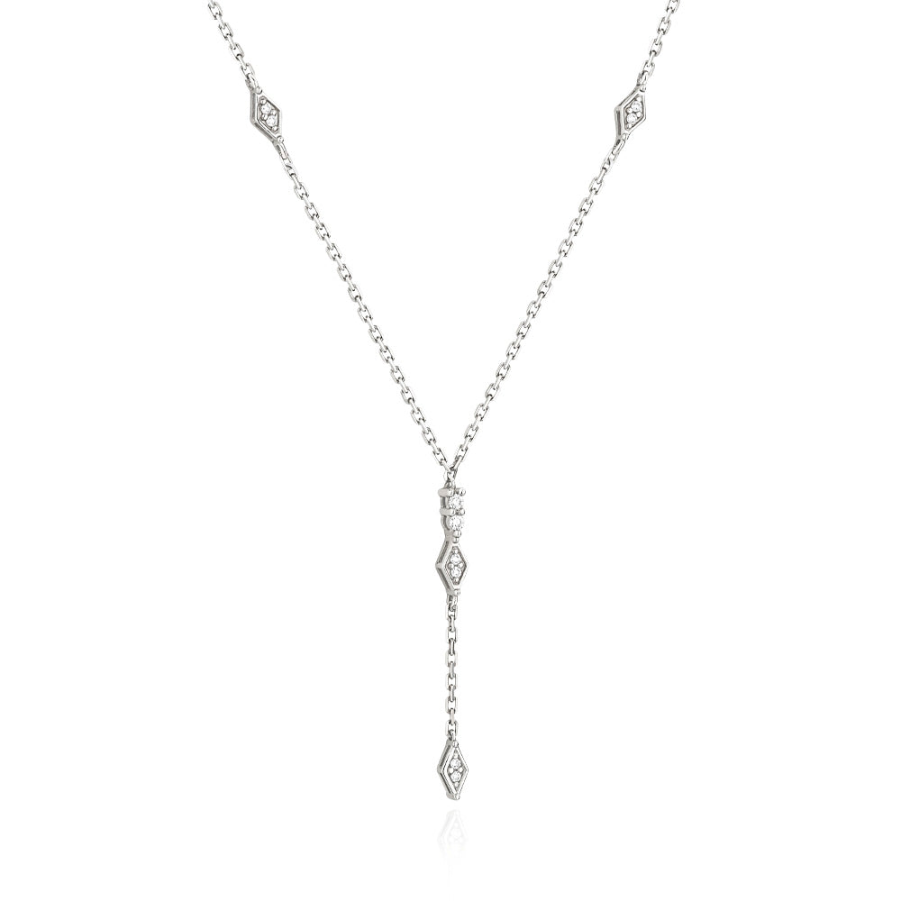 Colar Afeto em Ouro Branco com Diamantes