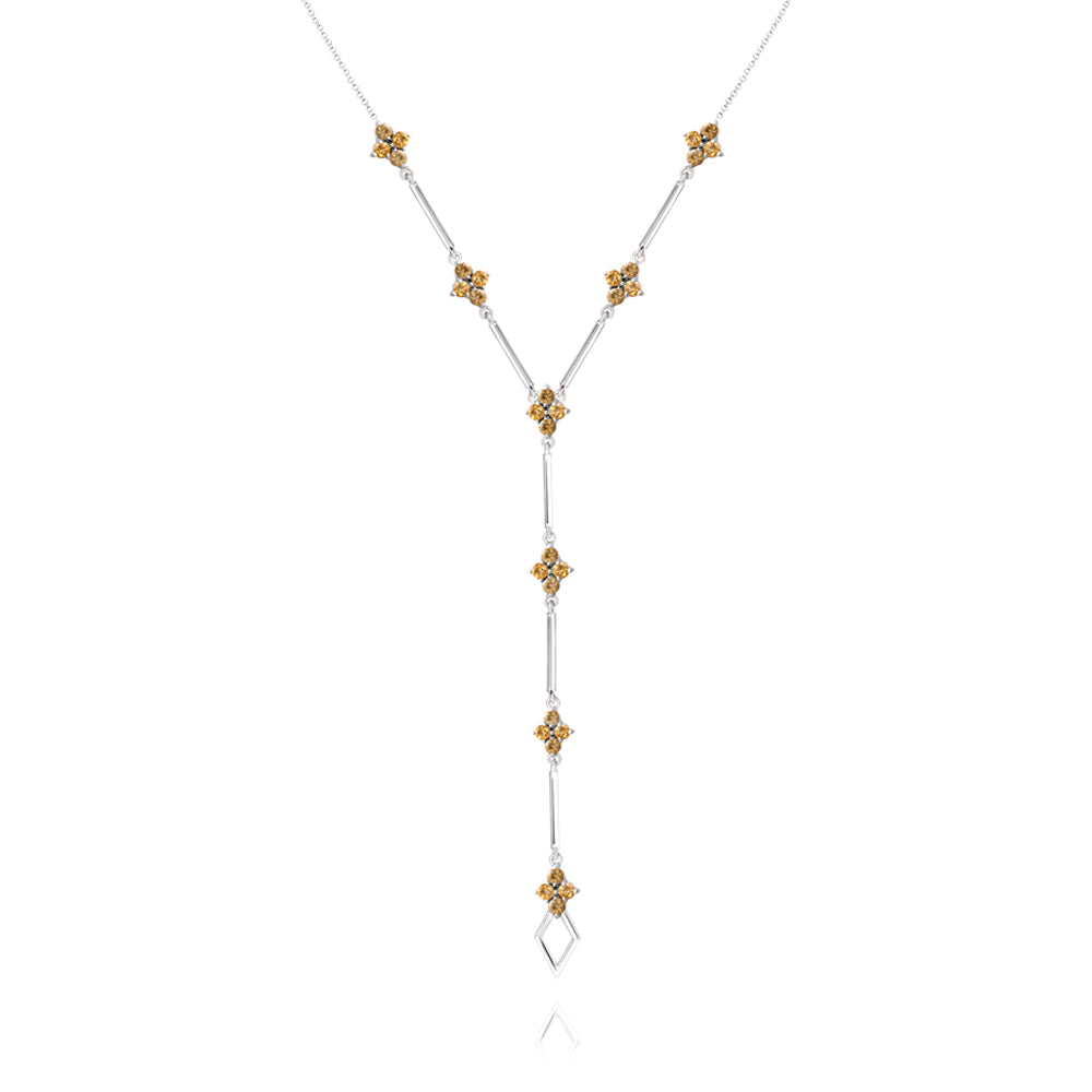 Colar Aurora em Prata com Citrino - Just by LK