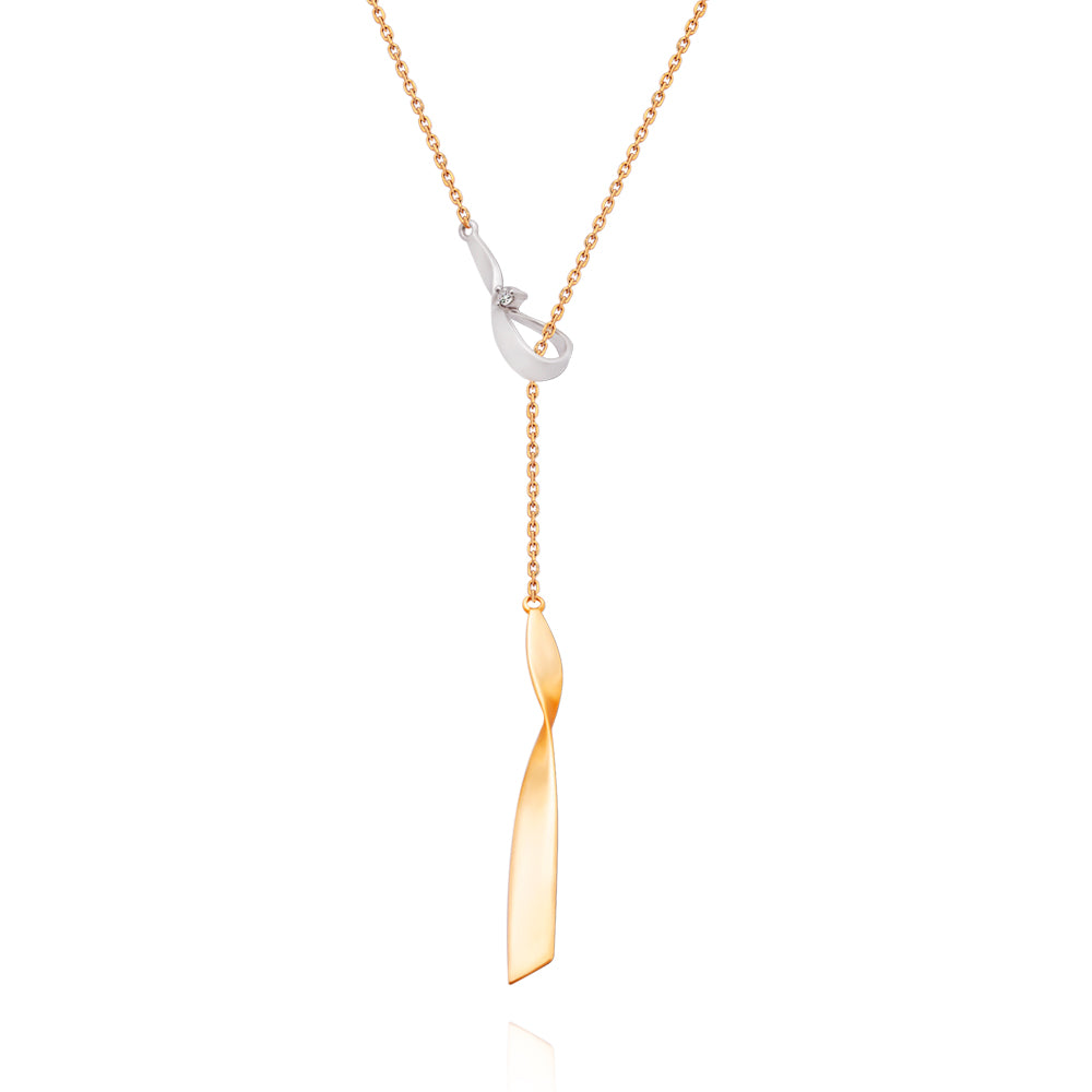 Colar Orla em Ouro Amarelo e Ouro Branco com Diamante