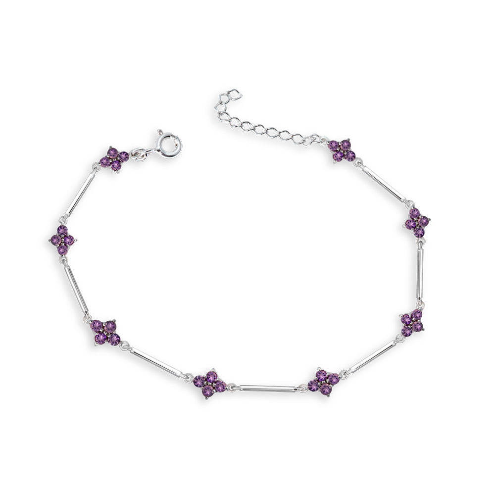 Pulseira Aurora em Prata com Ametista - Just by LK