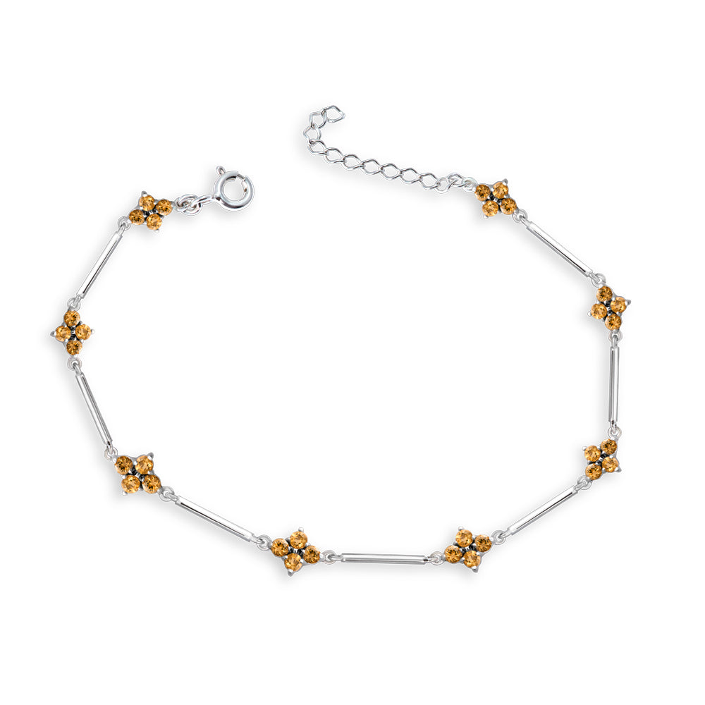 Pulseira Aurora em Prata com Citrino - Just by LK
