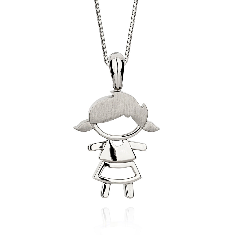 Pingente Cantiga Menina em Ouro Branco