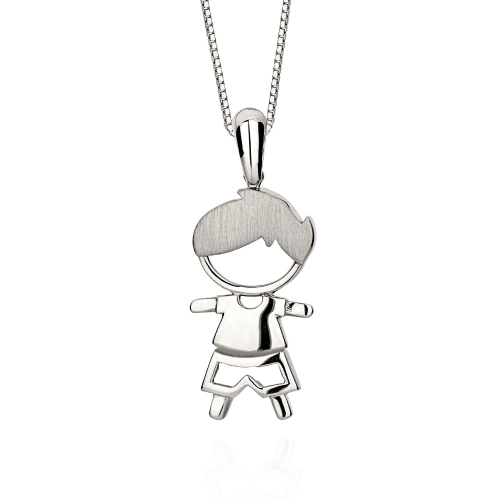 Pingente Cantiga Menino em Ouro Branco