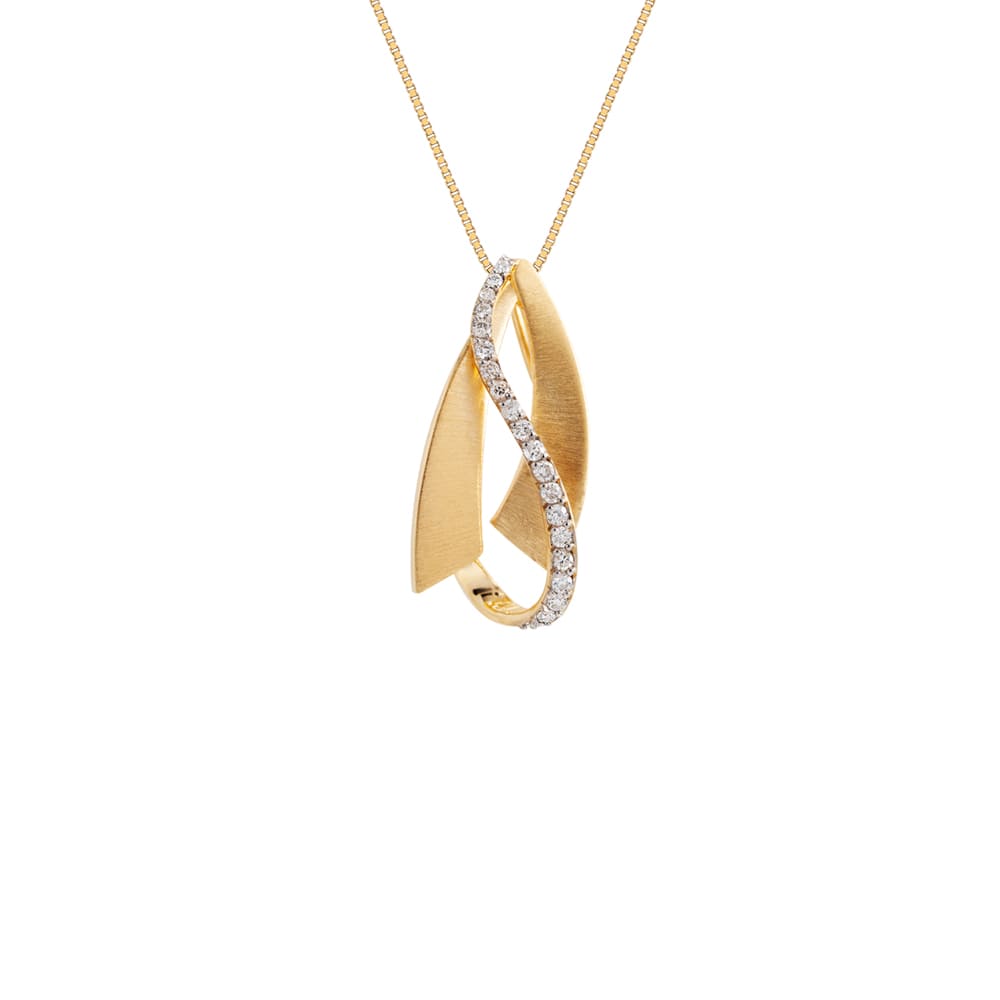 Pingente Vértice em Ouro Amarelo com Diamantes
