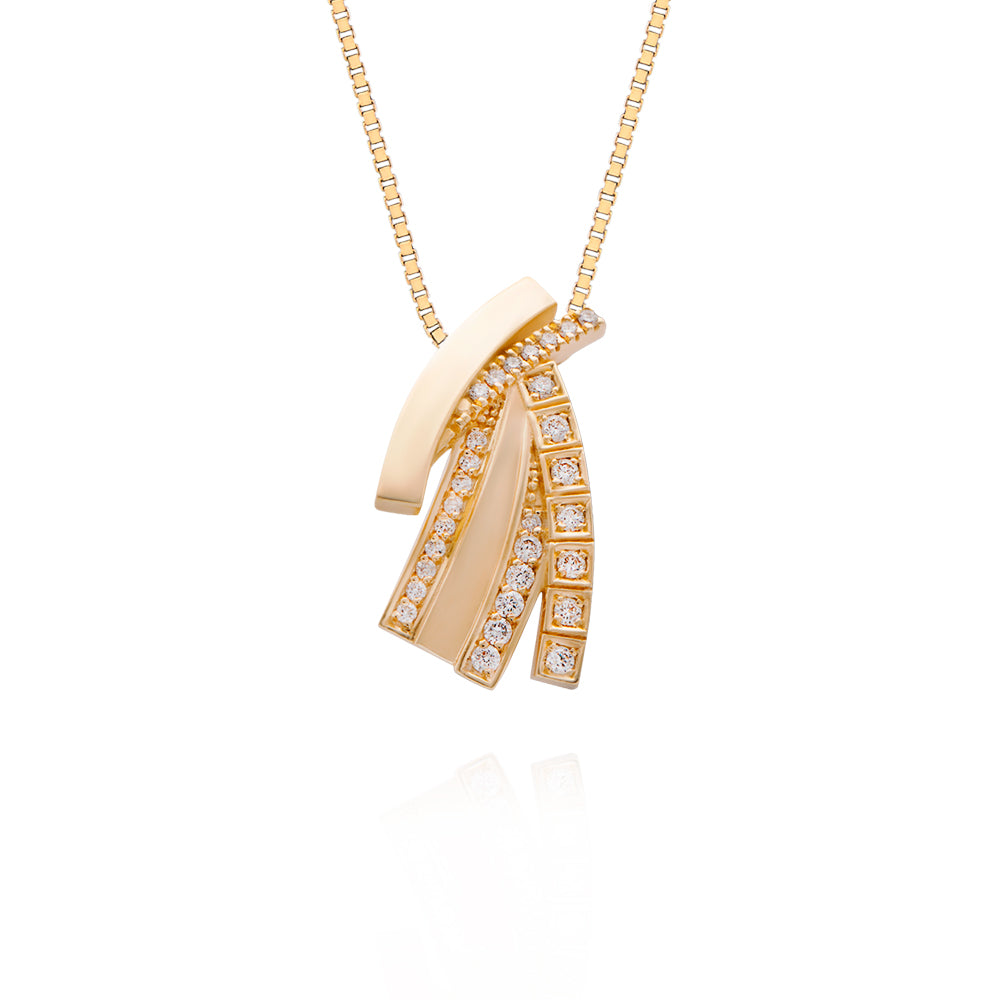 Pingente Horizonte em Ouro Amarelo com Diamantes