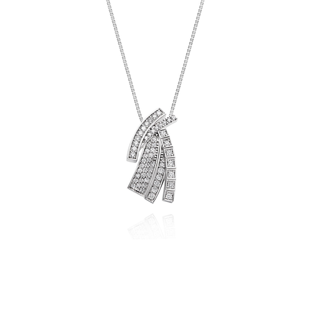 Pingente Horizonte em Ouro Branco com Diamantes