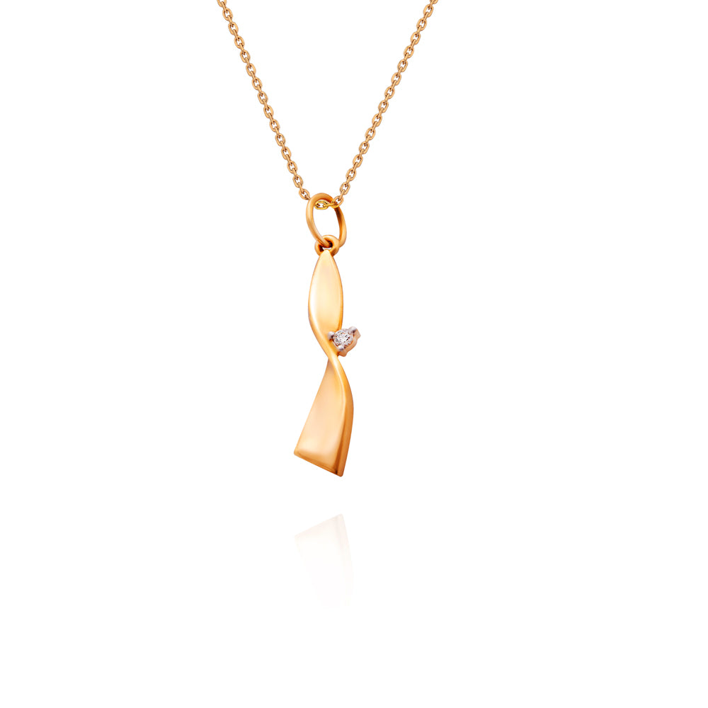 Pingente Orla em Ouro Amarelo e Ouro Branco com Diamante
