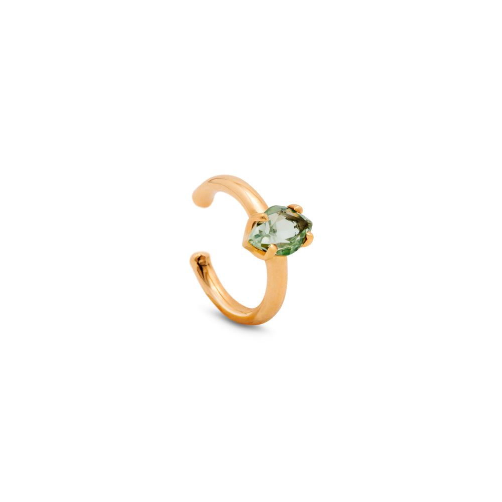 Piercing Tropical em Ouro Amarelo com Prasiolita