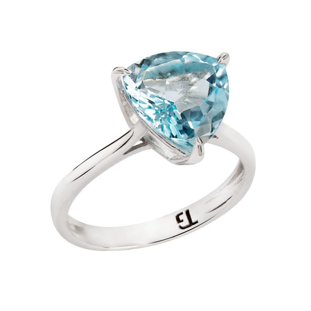 Anel Curves em Prata com Topázio Sky