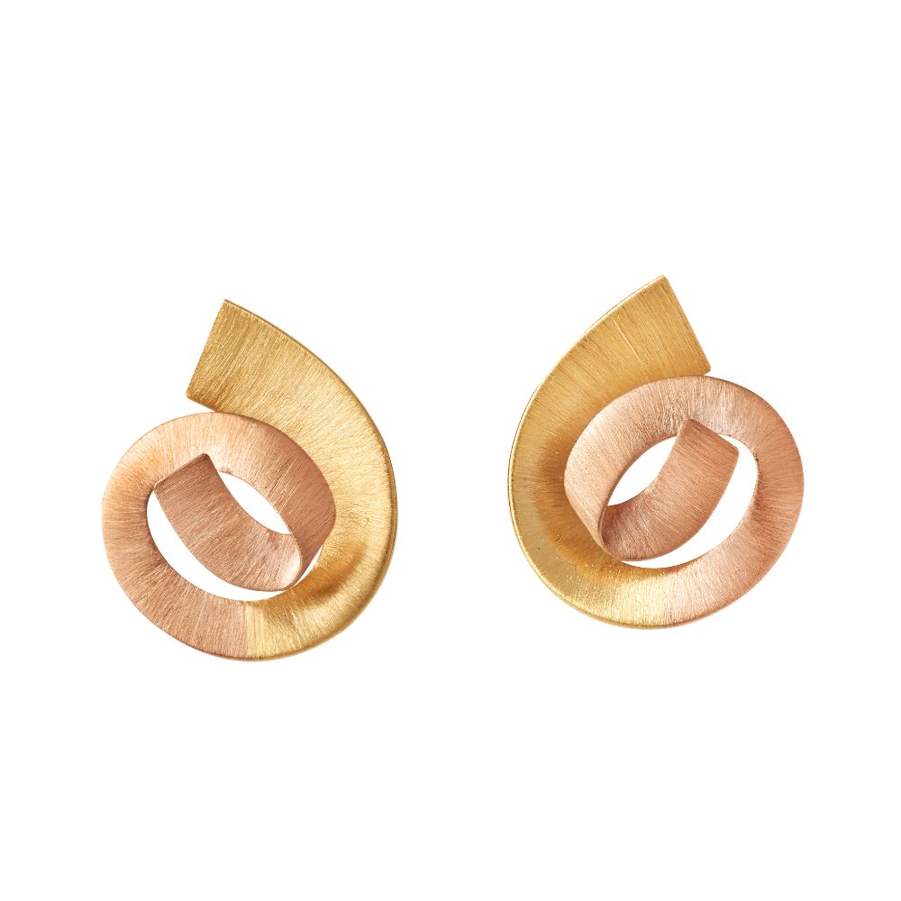 Brincos Legado em Ouro Amarelo e Ouro Rosé