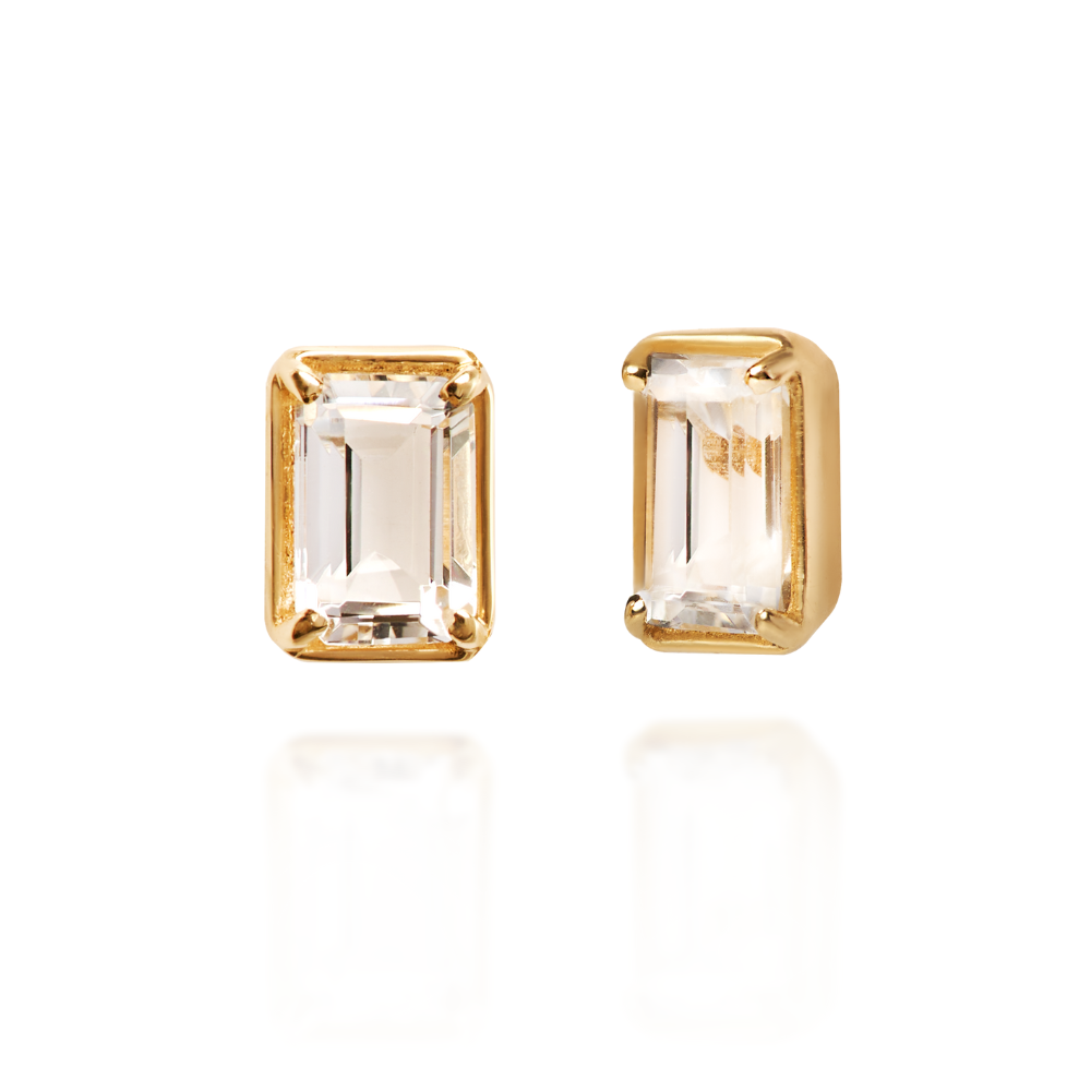 Brinco Eclipse em Ouro Amarelo e Topázio Incolor