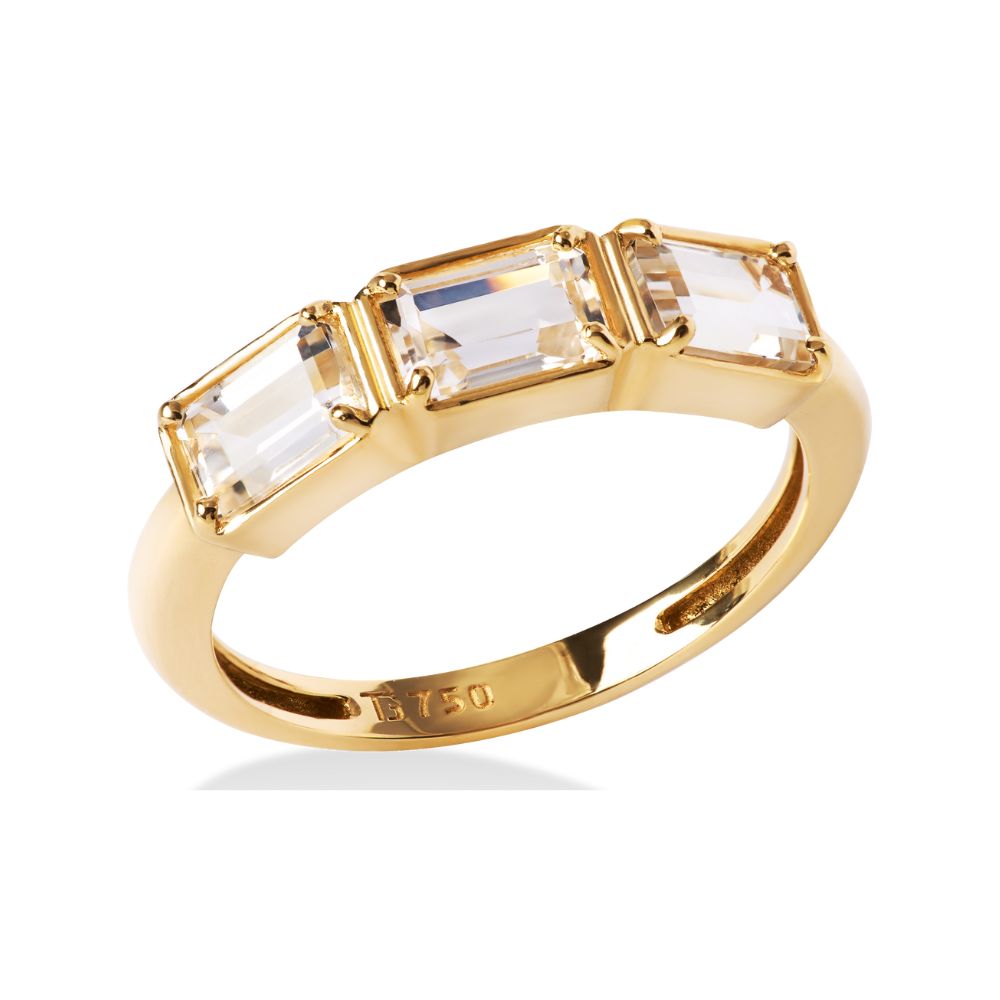 Anel Eclipse em Ouro Amarelo e Topázio Incolor