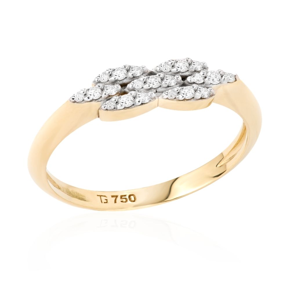Anel Alva em Ouro Amarelo com Diamantes