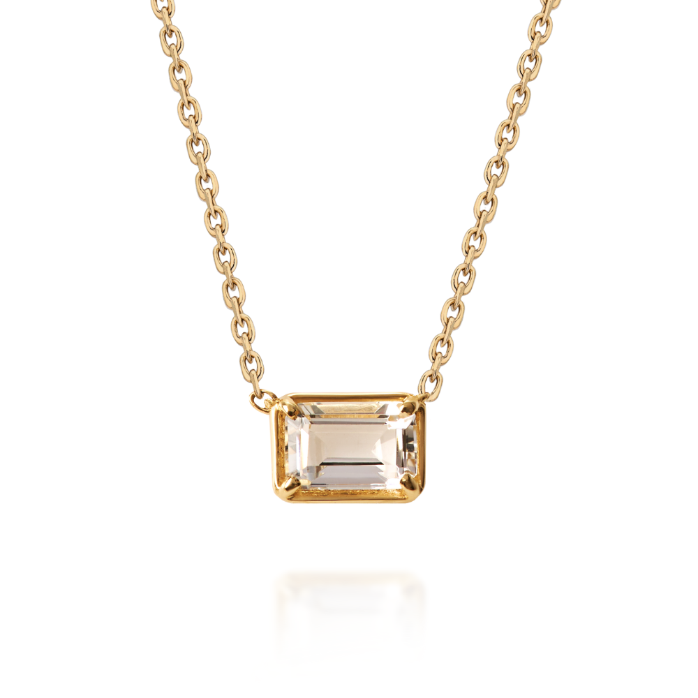 Colar Eclipse em Ouro Amarelo e Topázio Incolor