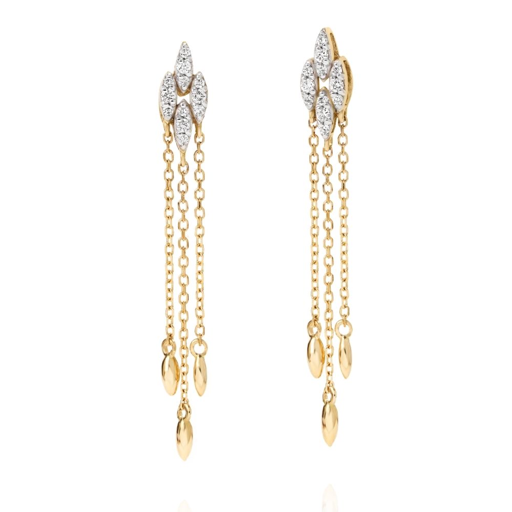Brinco Alva em Ouro Amarelo com Diamantes