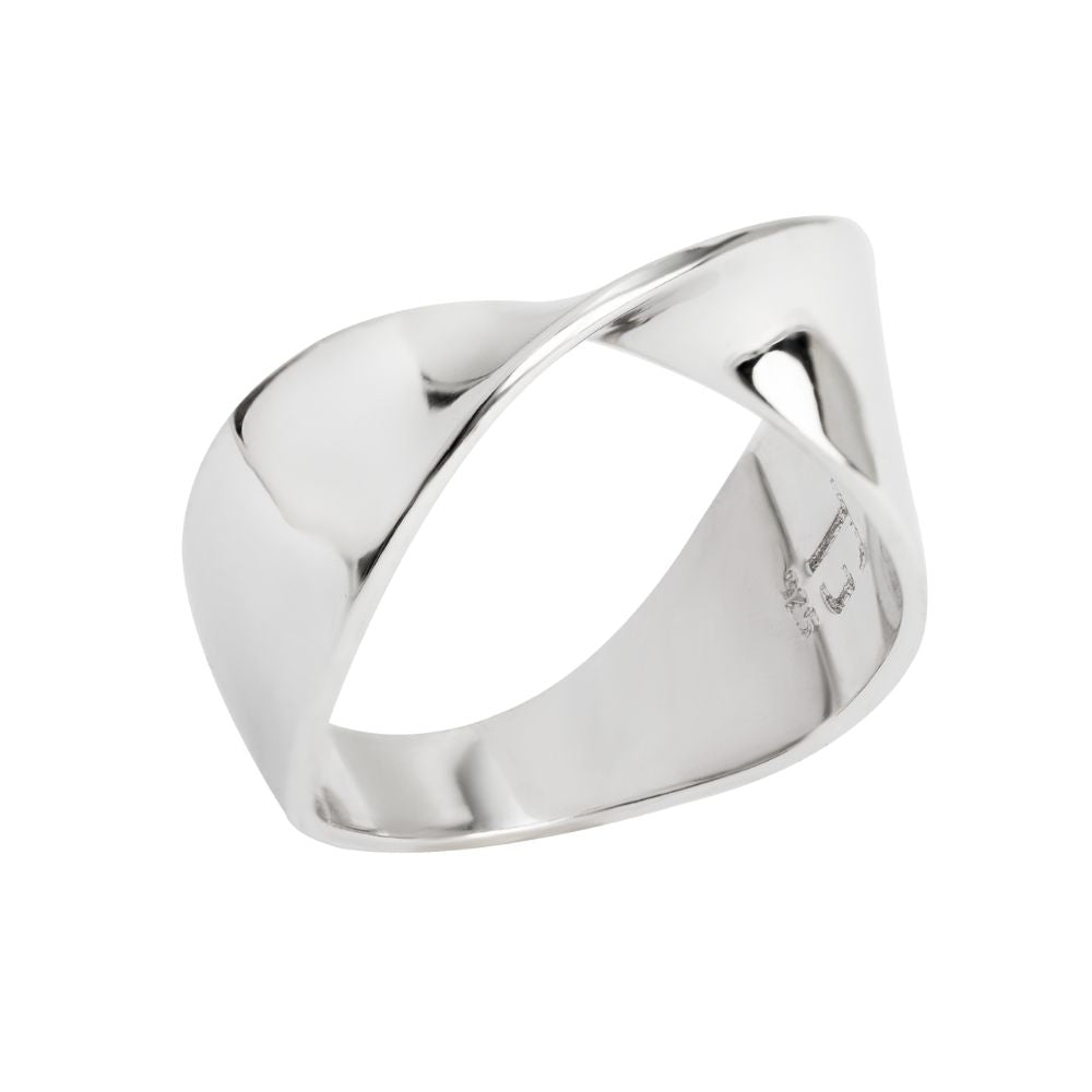 Anel Curves em Prata