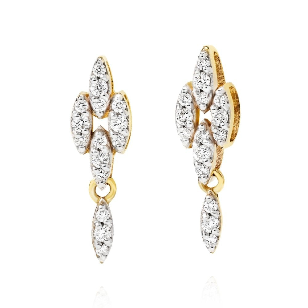 Brinco Alva em Ouro Amarelo com Diamantes