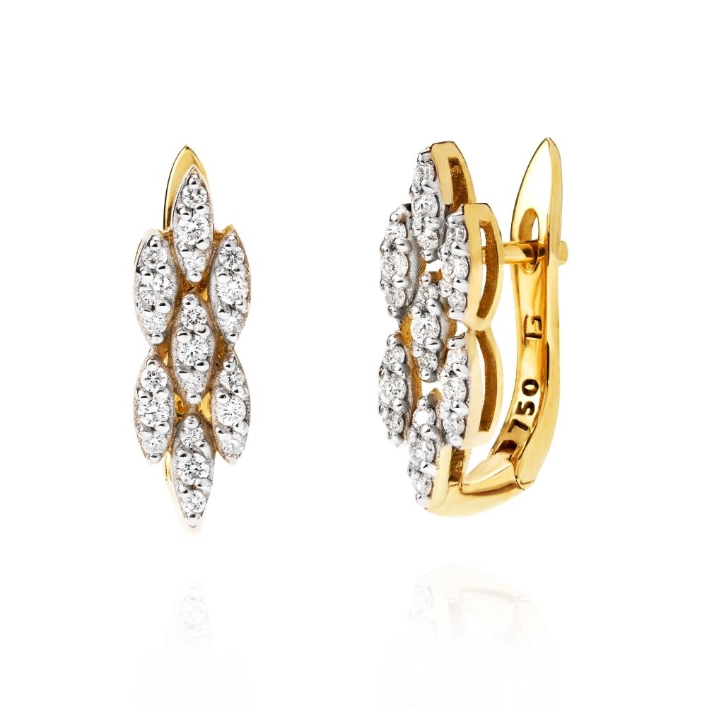 Brinco Alva em Ouro Amarelo com Diamantes