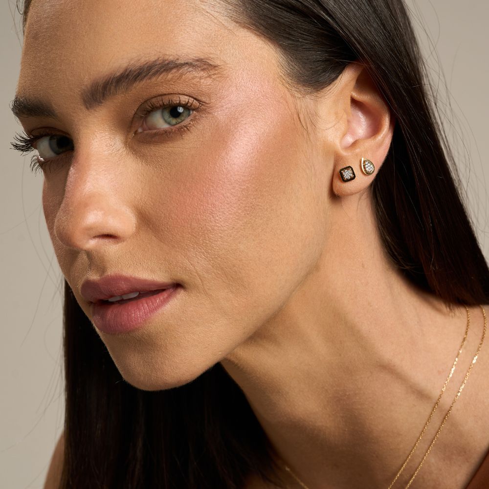 Brinco Abrigo em ouro Amarelo com Diamantes