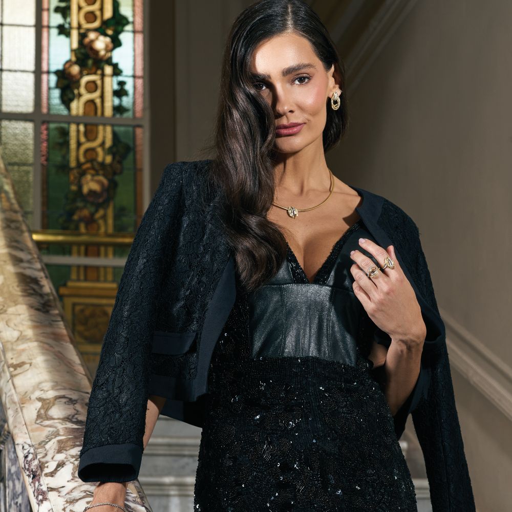 Pingente Dualis em Ouro Amarelo e Ouro Branco com Safiras Amarelas e Diamantes