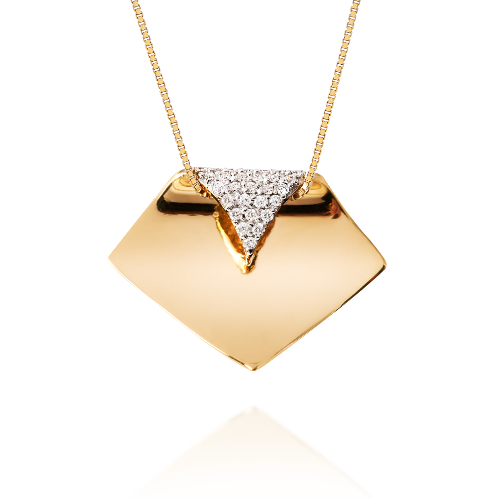 Pingente Alento em Ouro Amarelo com Diamantes