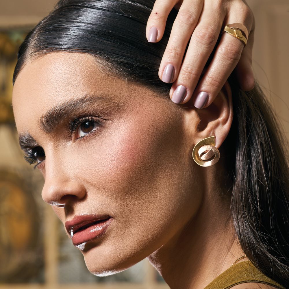 Brincos Legado em Ouro Amarelo e Ouro Rosé