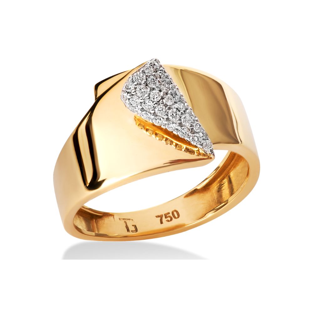 Anel Alento em Ouro Amarelo com Diamantes