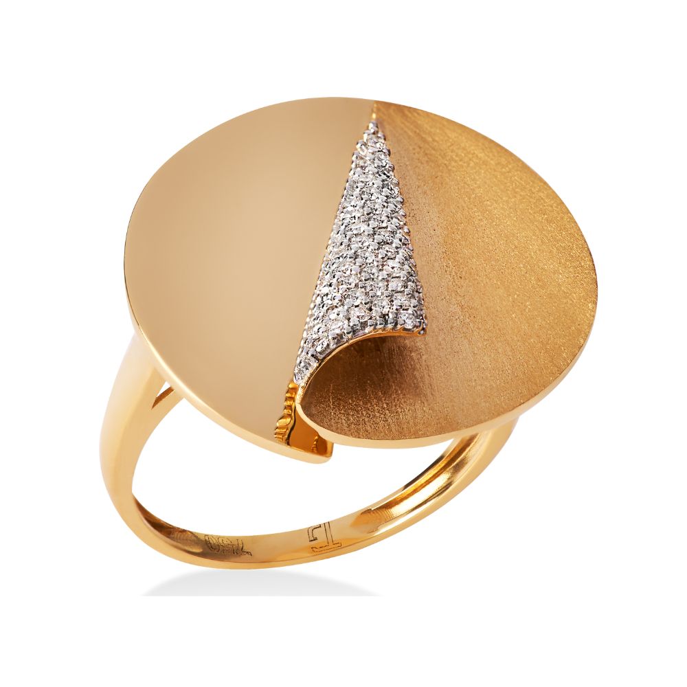 Anel Alento em Ouro Amarelo com Diamantes