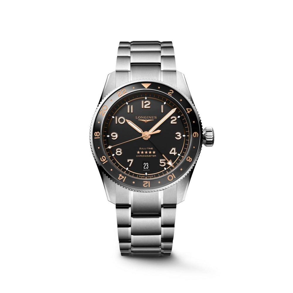 Relógio Longines Spirit Zulu Time Preto L3.802.4.50.6
