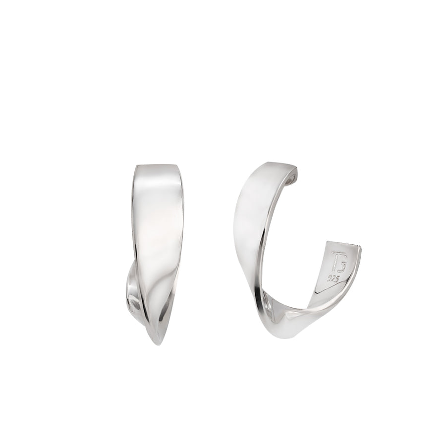 Brinco Meia Argola Curves em Prata