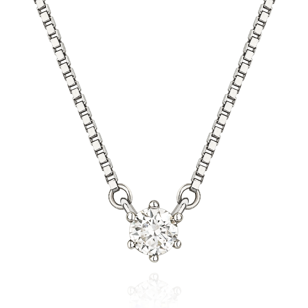 Colar Day em Prata com Moissanite