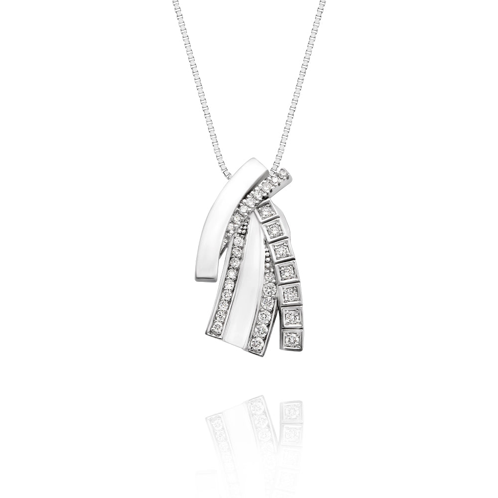 Pingente Horizonte em Ouro Branco com Diamantes